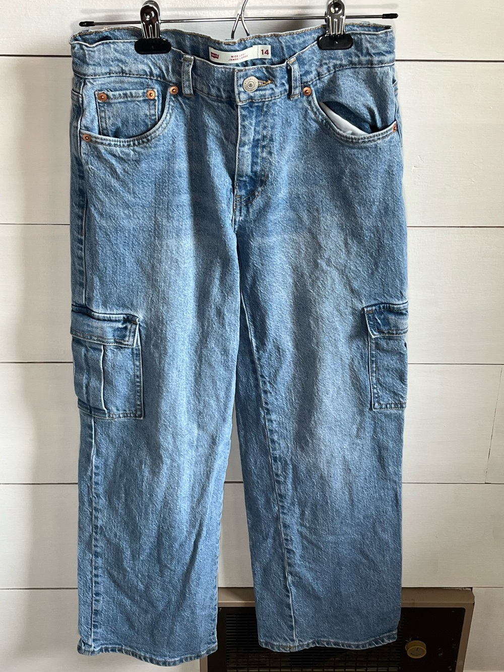 Levi's Light Blue Girls Cargo Jeans - Relaxed Fit